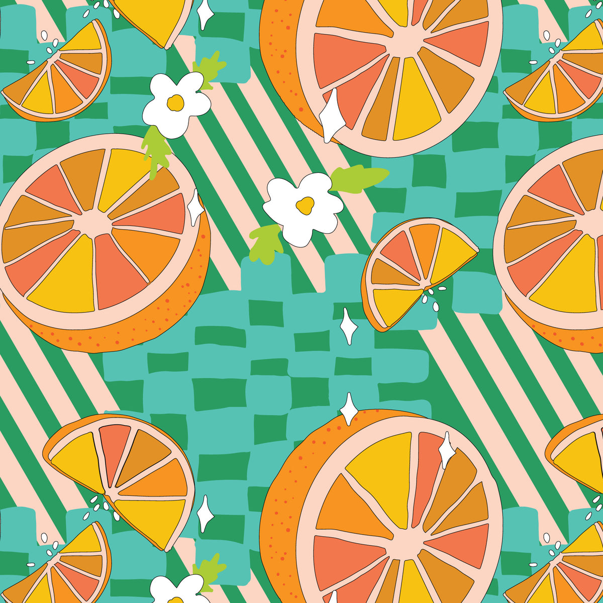 Summer Abroad Poplin | Lindsey Rae | Aperol Spritz | 25cm