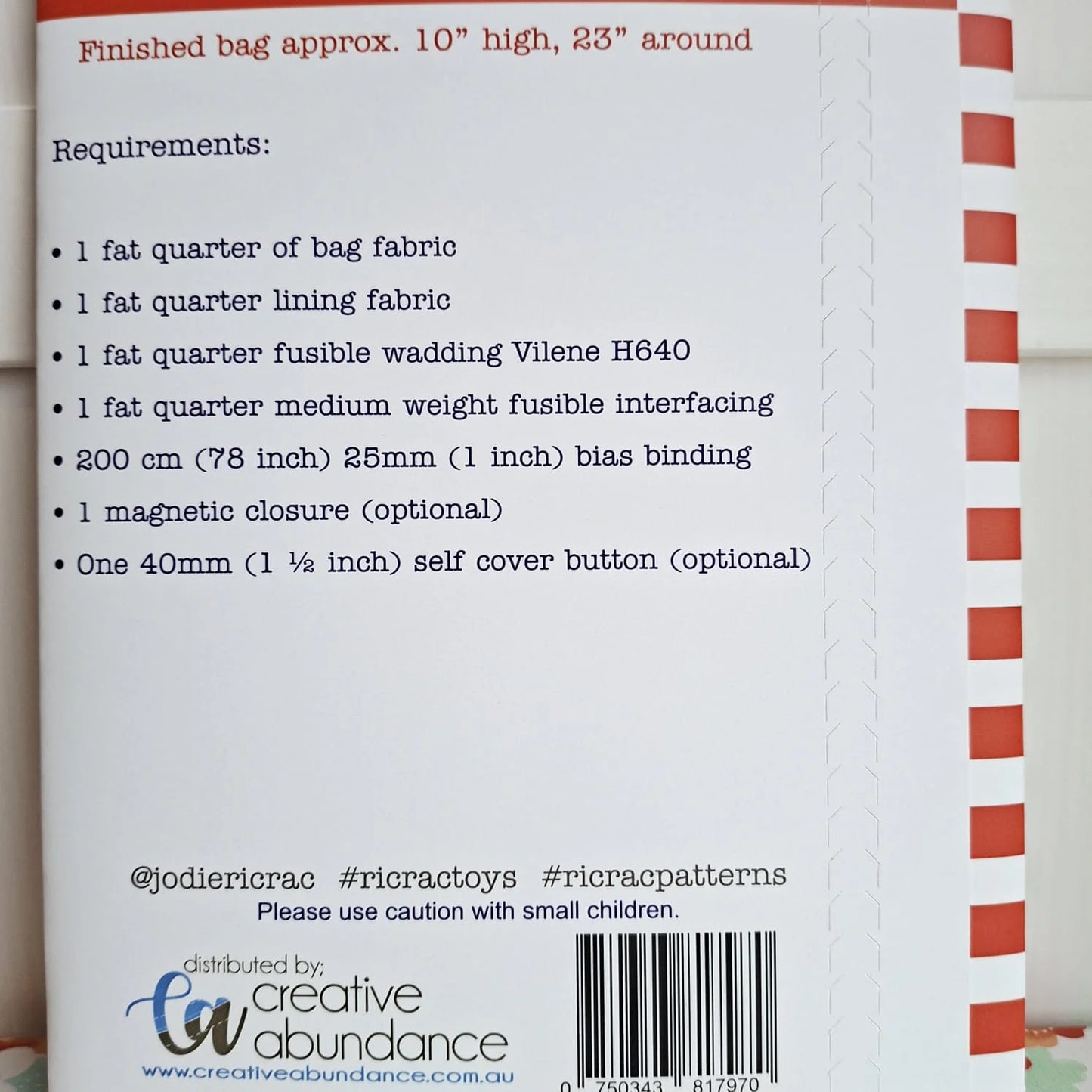 Bruce Craft Caddy Storage Bag | Sewing Pattern