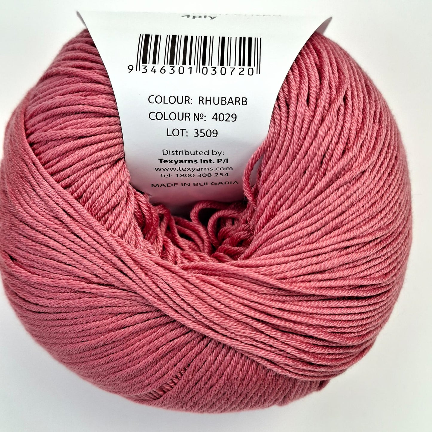 Bellissimo Airlie | 4 Ply Cotton Yarn 50g | Rhubarb Pink