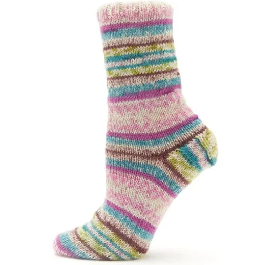Fiddlesticks Jester 4 Ply Sock Yarn - Pink Aqua Self Striping