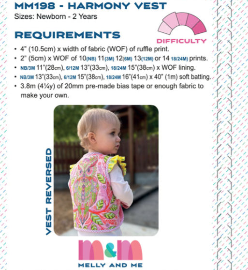 Harmony Reversible Patchwork Baby Vest Sewing Pattern