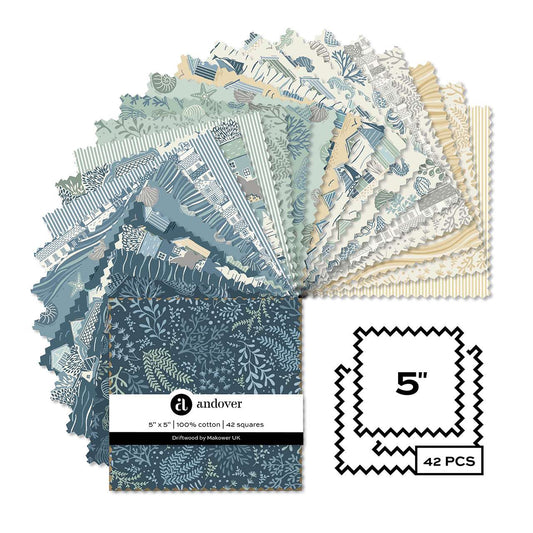 Driftwood 5" Charm Pack Fabric Stack | Andover Fabrics