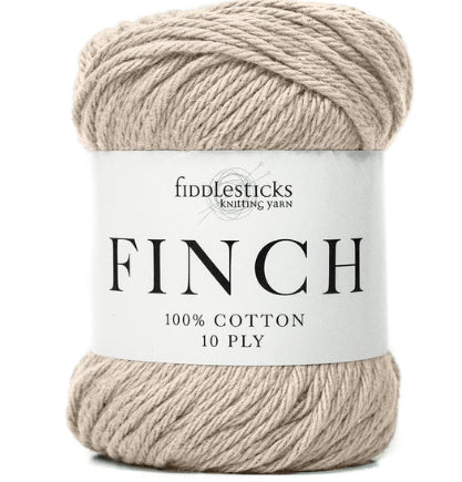 Fiddlesticks Finch | 10 Ply Aran Combed Cotton Yarn | Stone