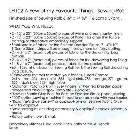 A Few Of My Favourite Things Sewing Roll | Sewing Pattern