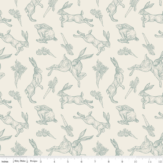 Sweet Spring Easter Fabric | Hopping Bunnies | Cotton | 25cm