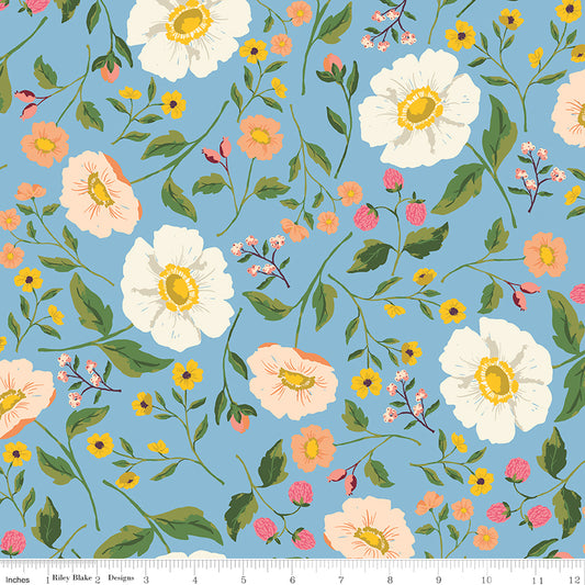 Virginia Rose | Riley Blake Designs | Main Blue | Cotton | 25cm
