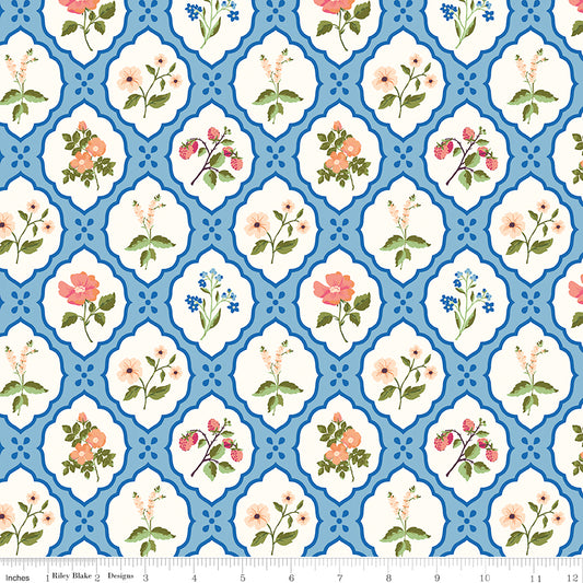 Virginia Rose | Riley Blake Designs | Wallflower Blue | Cotton | 25cm