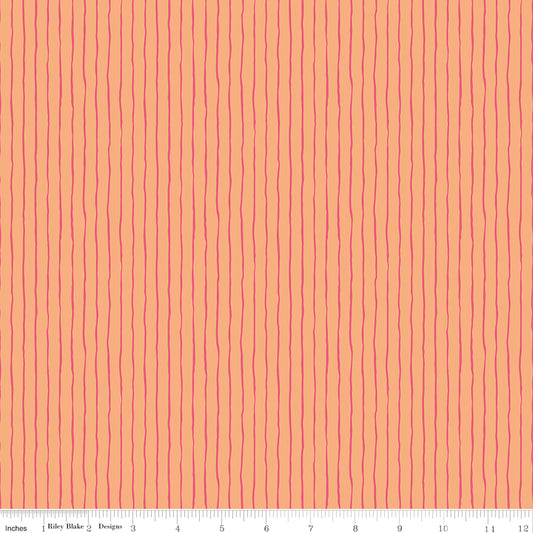 Virginia Rose | Riley Blake Designs | Wavy Stripe Orange | Cotton | 25cm