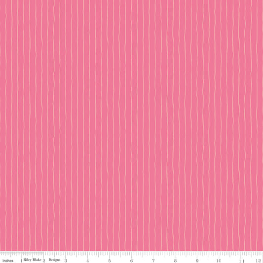 Virginia Rose | Riley Blake Designs | Wavy Stripe Pink | Cotton | 25cm