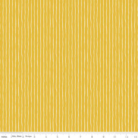 Virginia Rose | Riley Blake Designs | Wavy Stripe Yellow | Cotton | 25cm