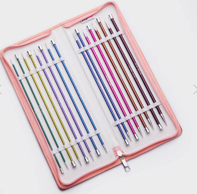 Deluxe Knitting Needle Set of 8 | KnitPro Zing | 30cm Straight 2.5-6.0mm