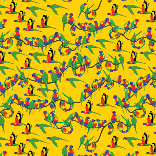 Rainbow Lorikeets | Red Parka | Cotton | 25cm