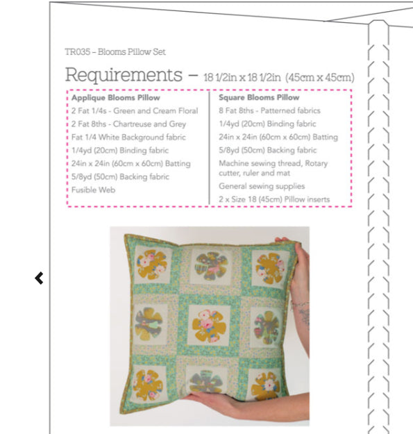 Blooms Pillow Set Pattern & Templates