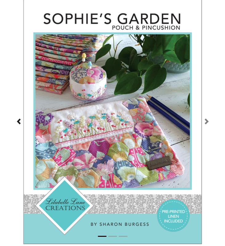 Sophie's Garden Pouch & Pincushion | EPP Pattern with Template Sheets & Linen