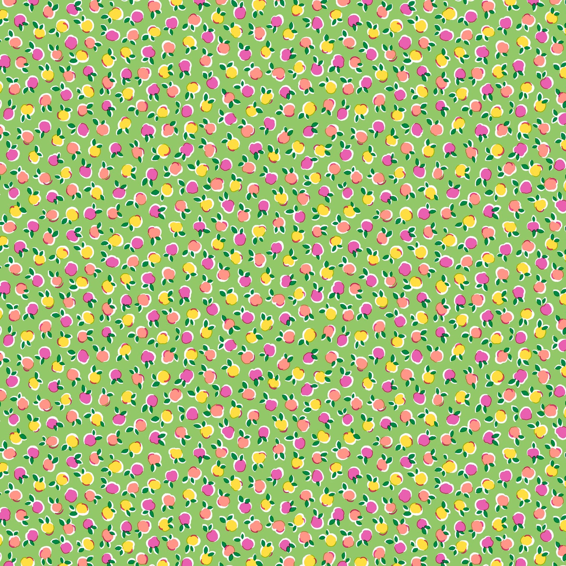 flower buds in summer tones on green background