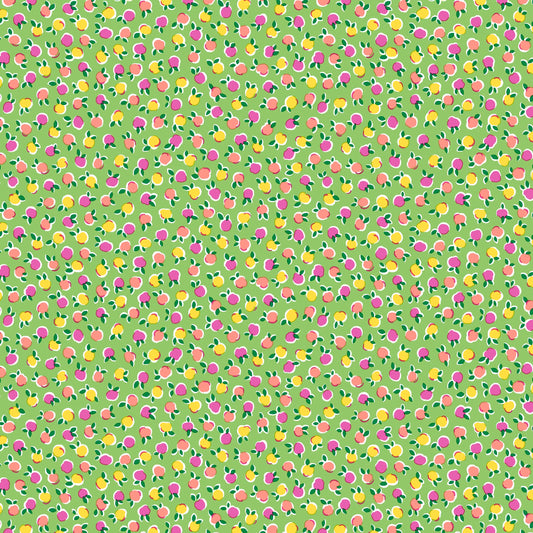 flower buds in summer tones on green background