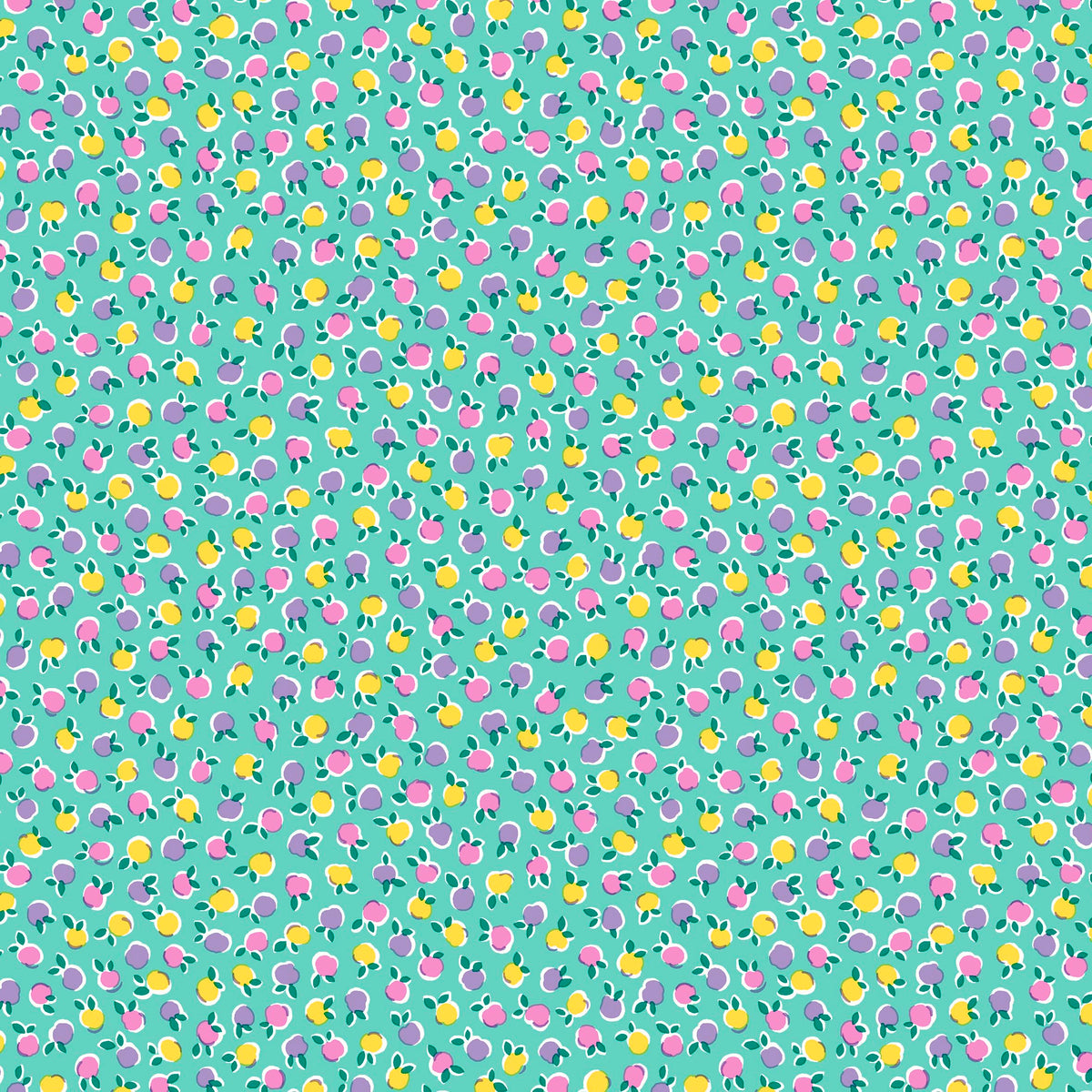 spring buds in summer tones on teal background