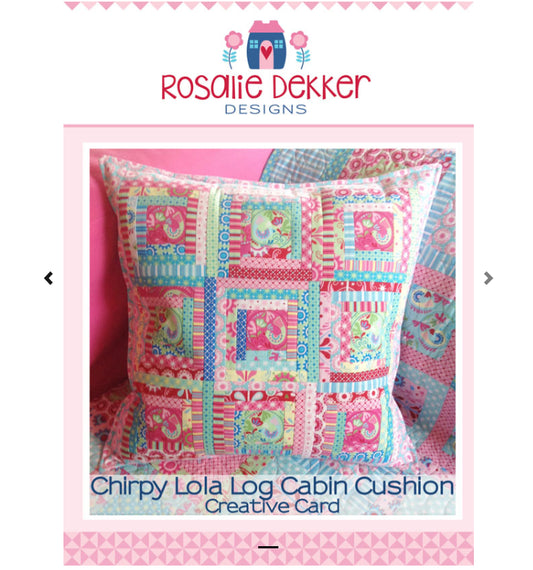 Chirpy Lola Log Cabin Cushion | Sewing Pattern