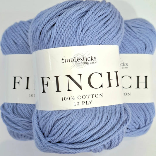 Fiddlesticks Finch | 10 Ply Aran Combed Cotton Yarn | Cornflower