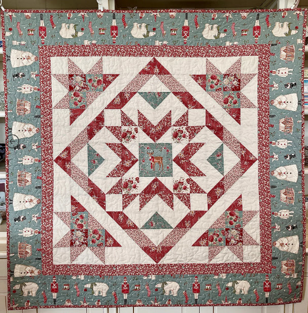 Isabelle Star Quilt Kit with Pattern & Tilda Merry Little Christmas Fabric