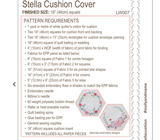 Stella Cushion Pattern & EPP