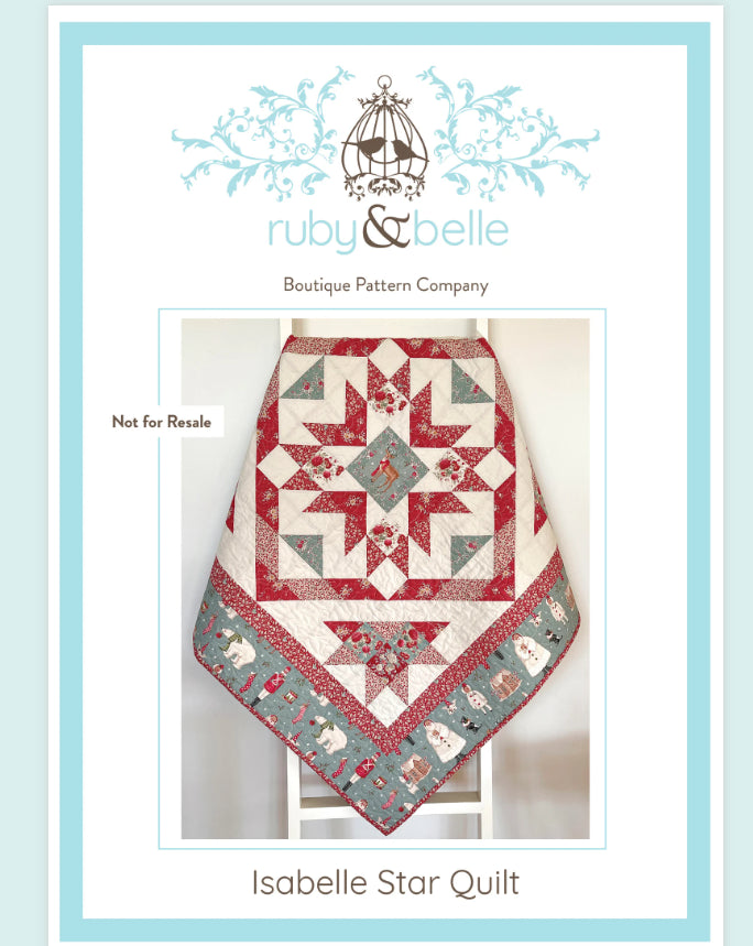 Isabelle Star Quilt Kit with Pattern & Tilda Merry Little Christmas Fabric