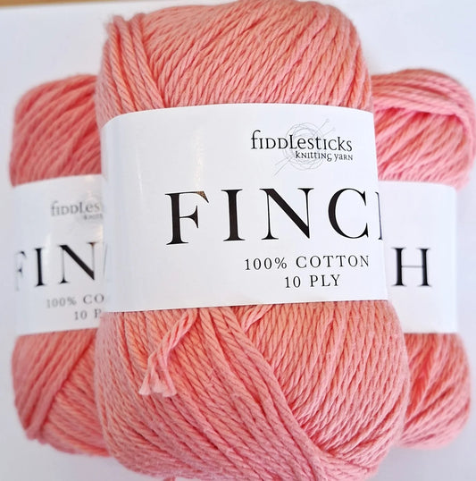 Fiddlesticks Finch | 10 Ply Aran Combed Cotton Yarn | Coral