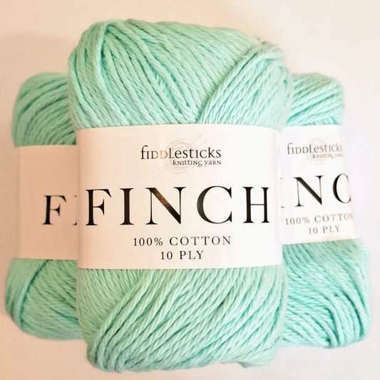 Fiddlesticks Finch | 10 Ply Aran Combed Cotton Yarn | Aqua