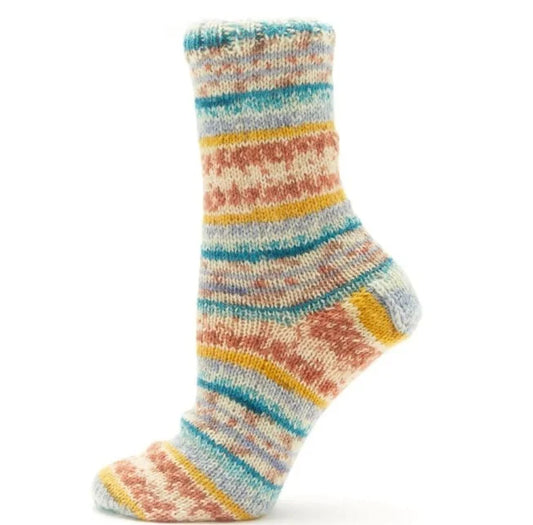 Fiddlesticks Jester 4 Ply Sock Yarn - Mustard Rust Self Striping