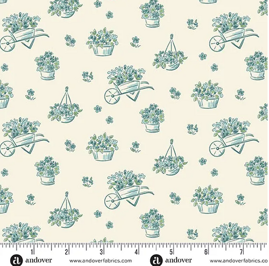 Heartland by Judy Jarvi | Dianne Flowers Cream | Cotton | 25cm