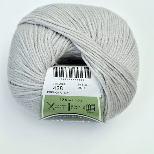 Morris & Sons Empire Wool 4 Ply - French Grey | Superfine Merino