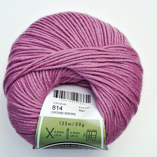 Morris & Sons Empire Wool 8 Ply - Orchid Smoke | Superfine Merino