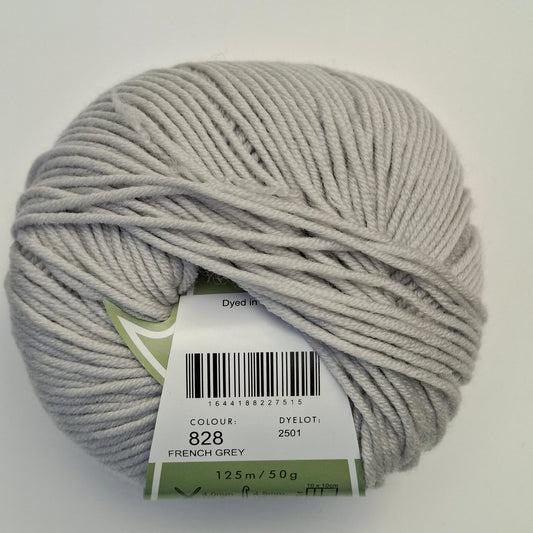 Morris & Sons Empire Wool 8 Ply - French Grey | Superfine Merino