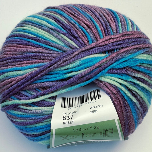 Morris & Sons Empire Wool 8 Ply - Irises | Superfine Merino