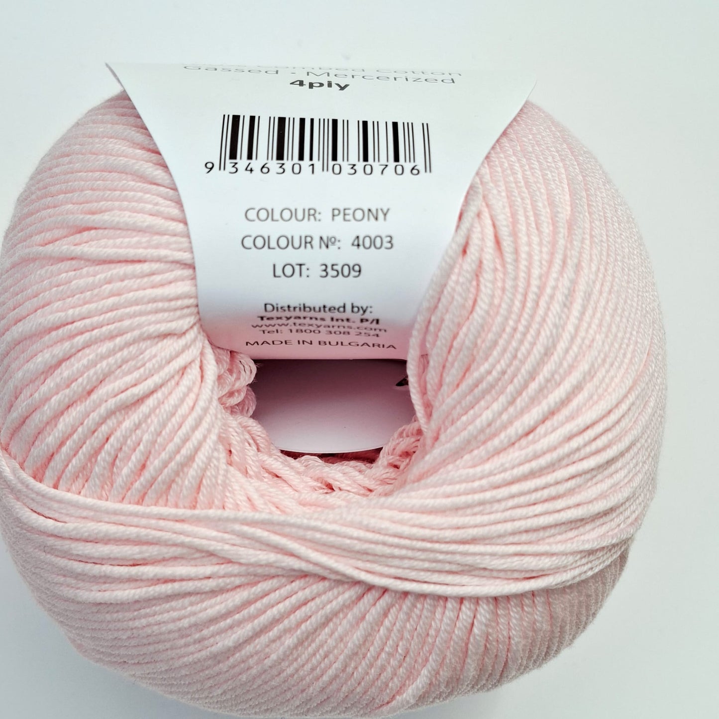 Bellissimo Airlie | 4 Ply Cotton Yarn 50g | Peony Pink