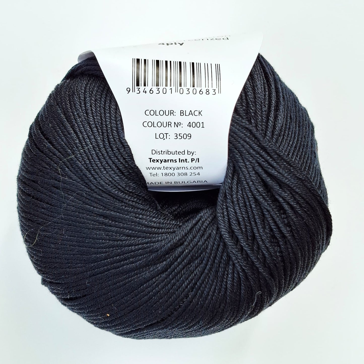 Bellissimo Airlie | 4 Ply Cotton Yarn 50g | Black