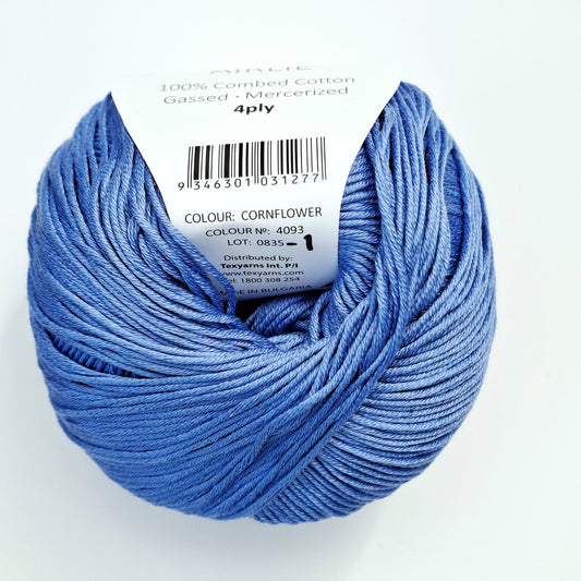 Bellissimo Airlie | 4 Ply Cotton Yarn 50g | Cornflower Blue