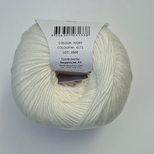 Bellissimo Airlie | 4 Ply Cotton Yarn 50g | Ivory