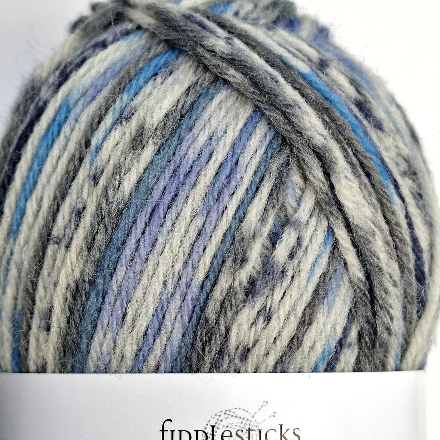 Fiddlesticks Jester 4 Ply Sock Yarn - Grey Blue Self Striping