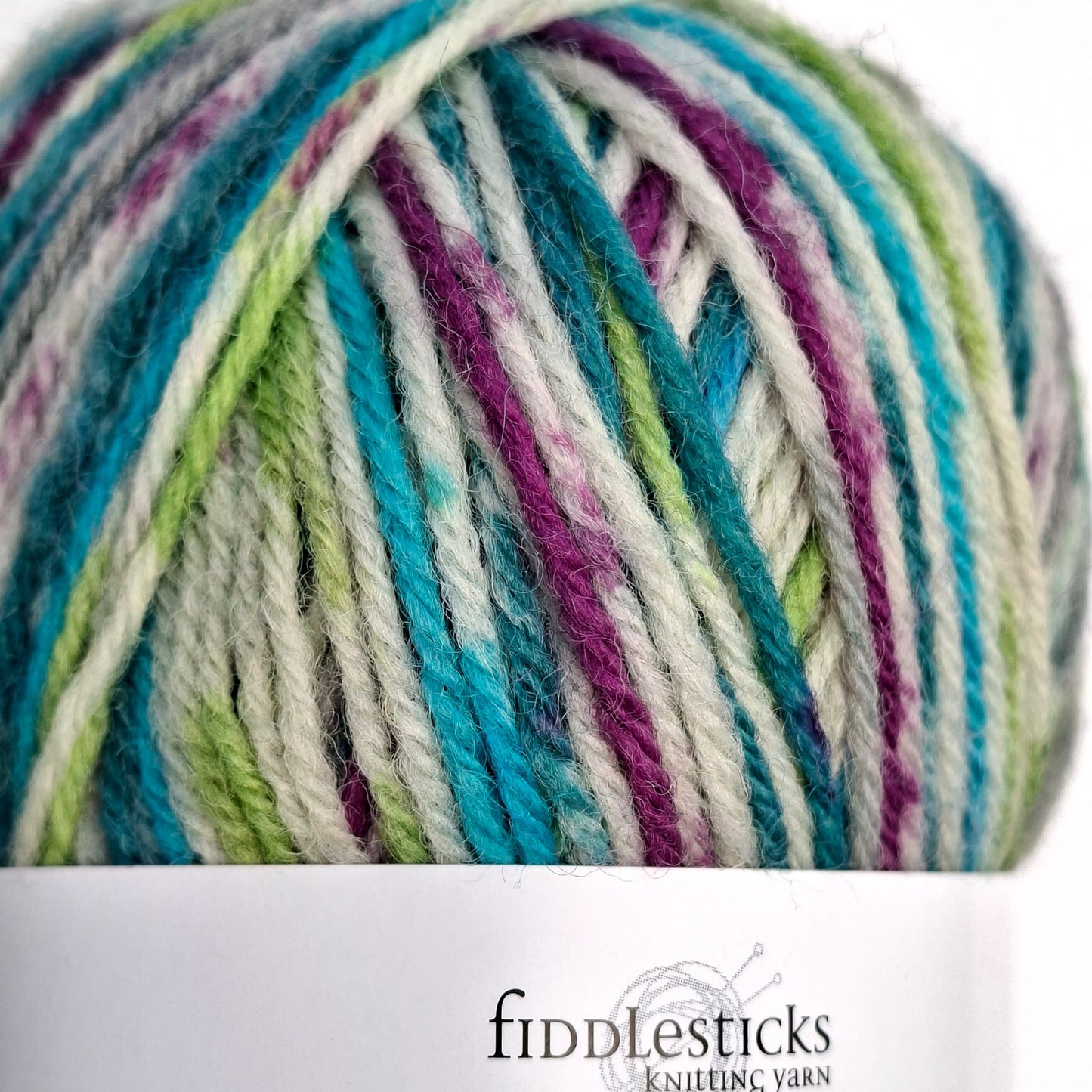 Fiddlesticks Jester 4 Ply Sock Yarn - Green Aqua Self Striping