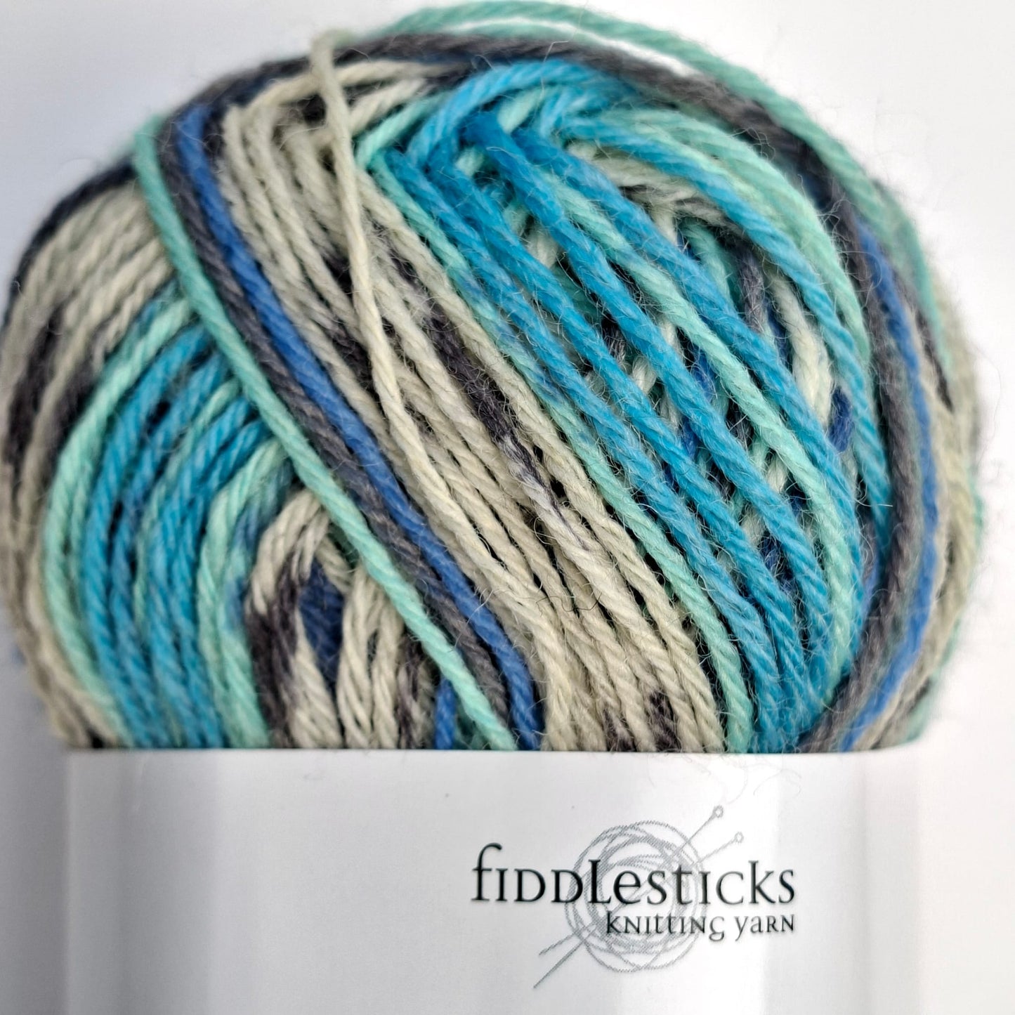 Fiddlesticks Harlequin 4 Ply Sock Yarn - Aqua Self Striping