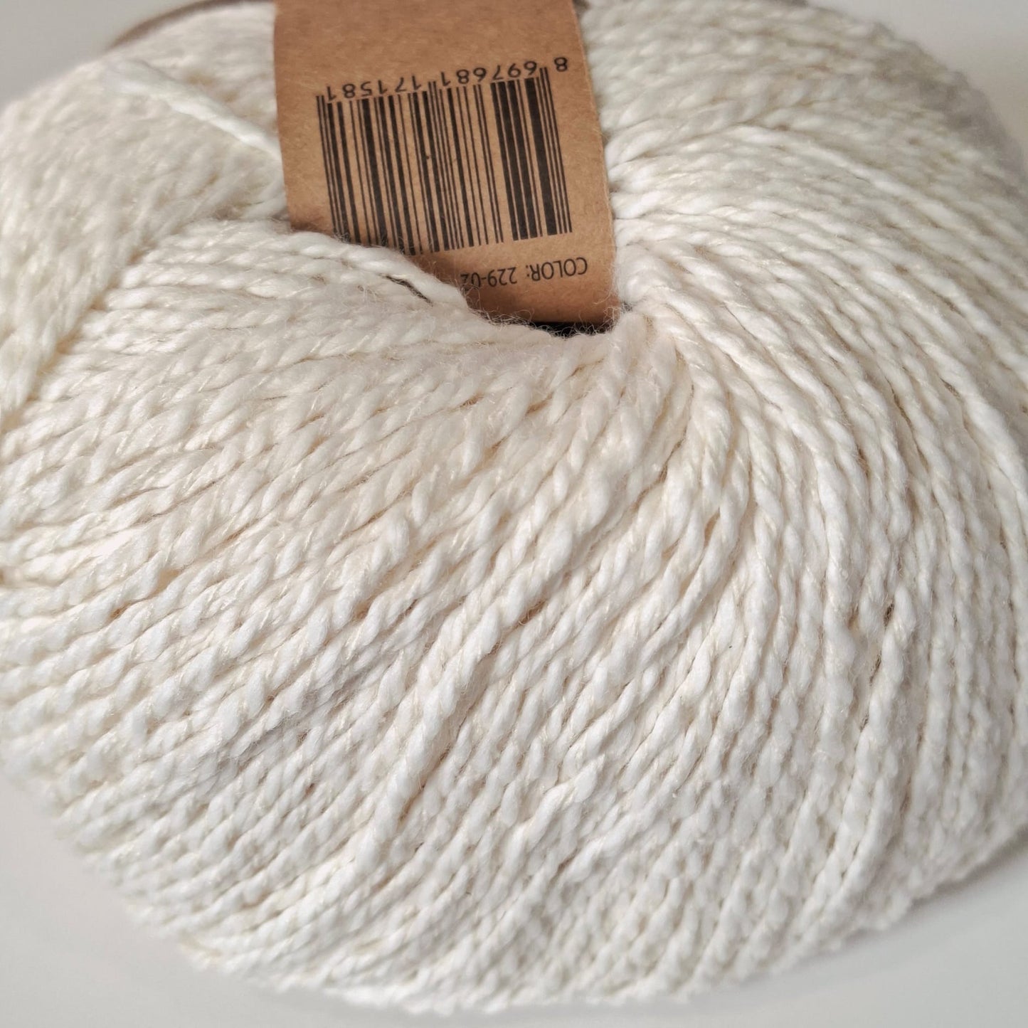 Fibra Natura Papyrus | 8 Ply Cotton & Silk Yarn 50g | Natural White 229-02