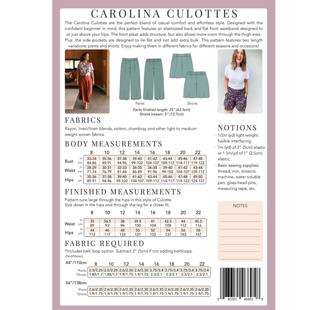 Carolina Culottes Sewing Pattern by Sew to Grow