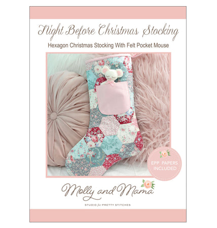 Night Before Christmas Quilted Stocking | Sewing Pattern & EPP Papers