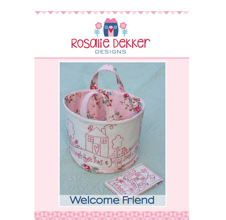 Welcome Friend Sewing Caddy | Sewing Pattern with Linen Stitchery