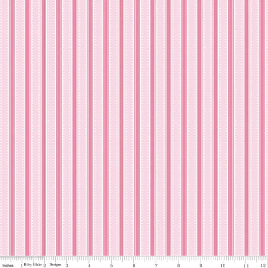 Hydrangeas in the Garden | Riley Blake Designs | Stripes Pink Pearl | Cotton | 25cm