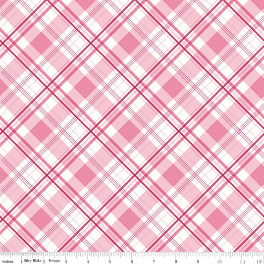 Hydrangeas in the Garden | Riley Blake Designs | Plaid Pink | Cotton | 25cm