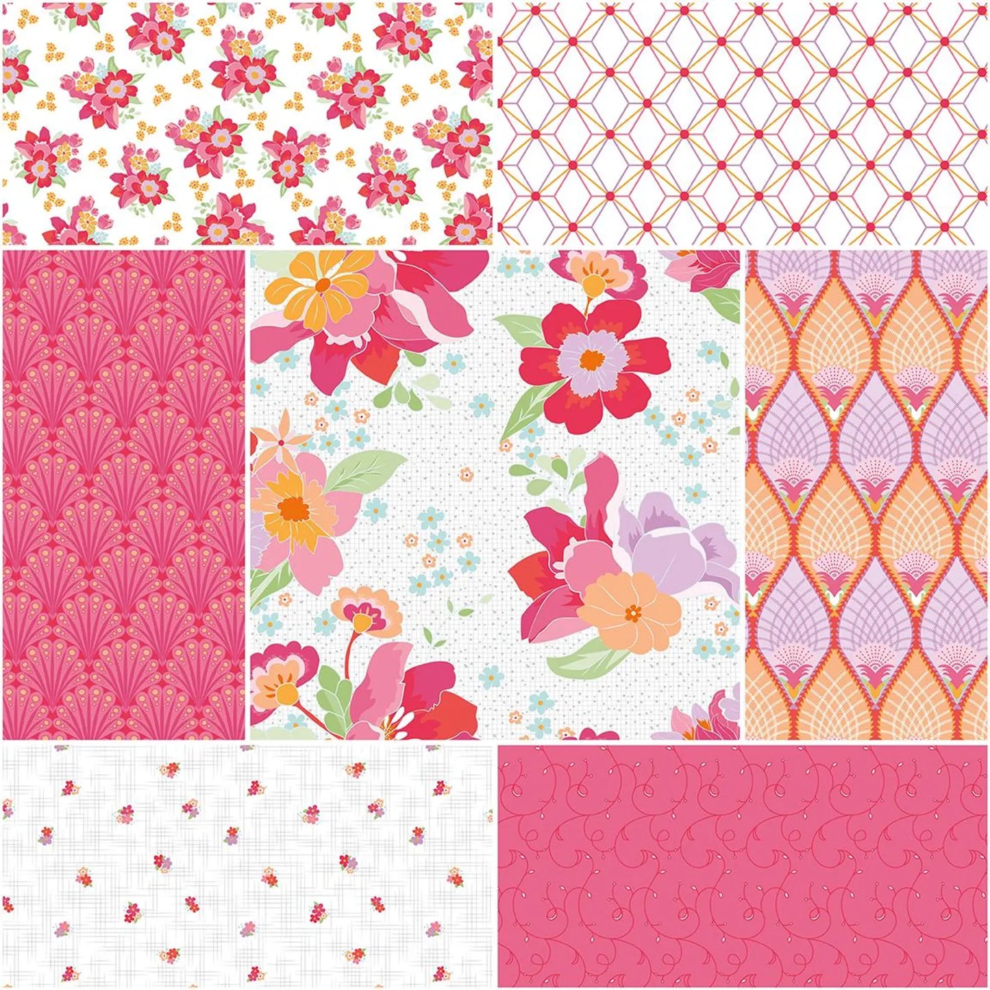 Flourish Fat Quarters Fabric Bundle of 7 | by Sue Daley for Riley Blake Designs