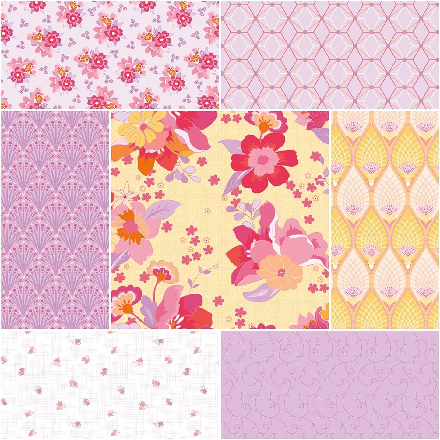 Flourish Fat Quarters Fabric Bundle of 7 | by Sue Daley for Riley Blake Designs