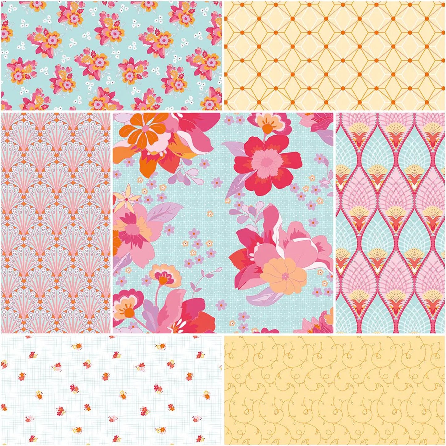 Flourish Fat Quarters Fabric Bundle of 7 | by Sue Daley for Riley Blake Designs